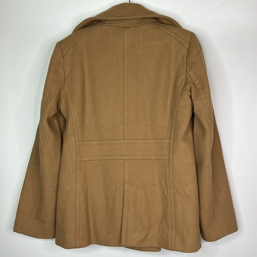 J. Crew Tan Wool Button Pea Jacket Size Small - Picture 4 of 8